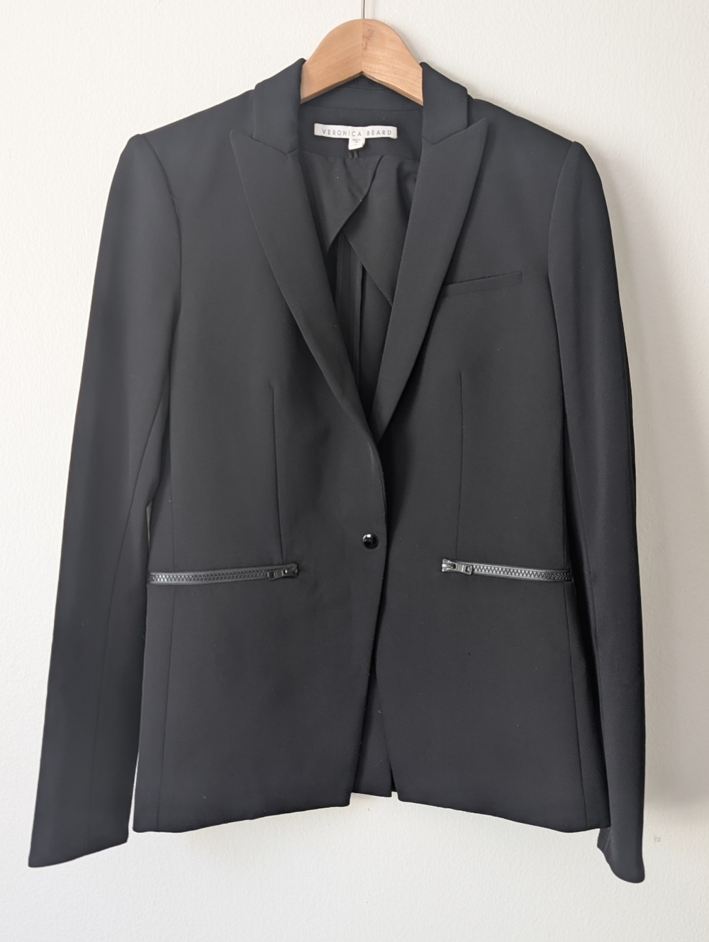 Veronica Beard Scuba Dickey Jacket Blazer Stretch Black Size 2 - Picture 3 of 11